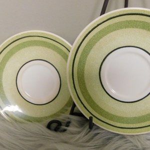 VTG‎ Taylor Smith Green Span 6" Saucers Plate Set of 2